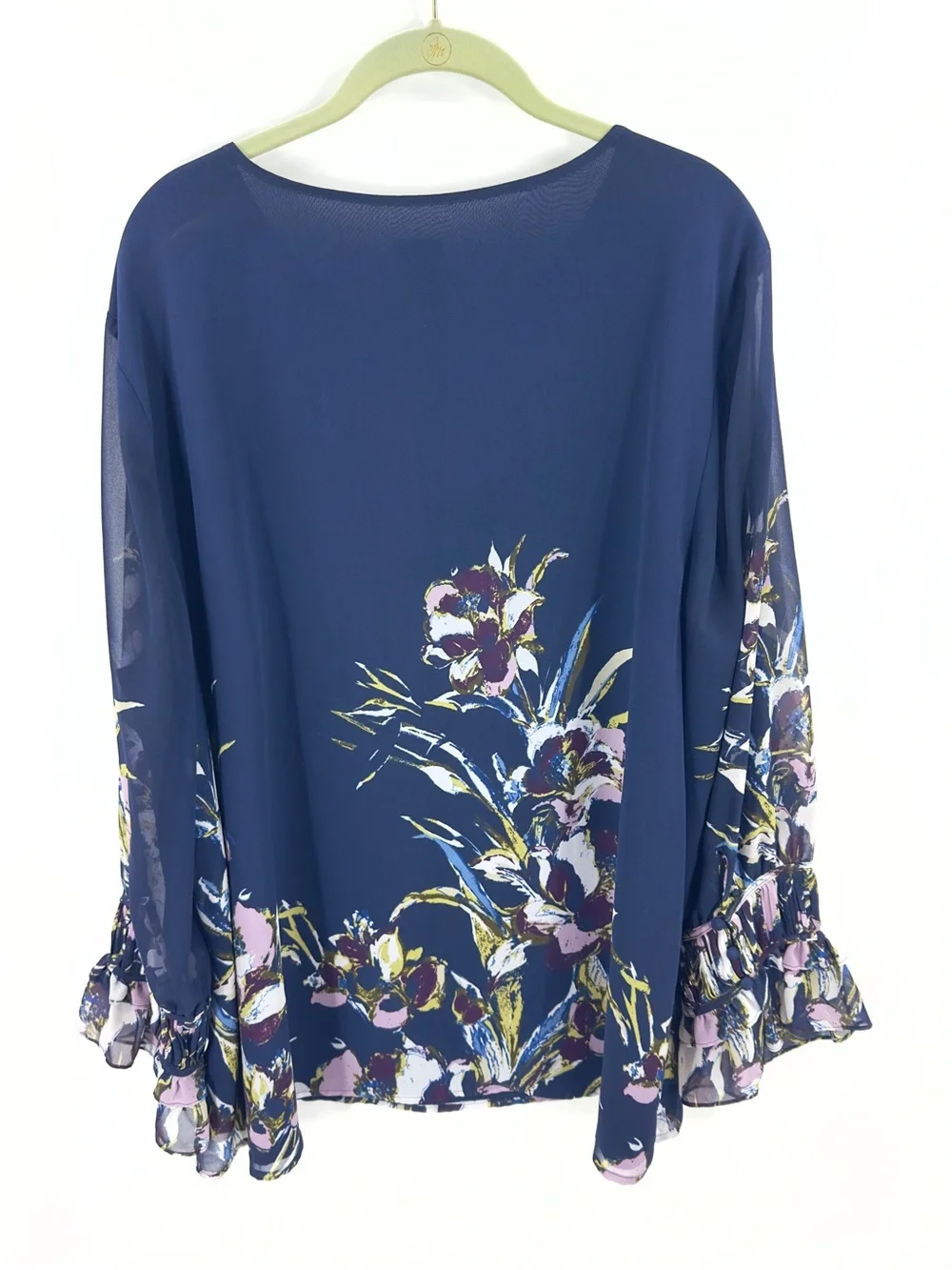 Chicos Birds Of Paradise Printed Blouse Top Size 4 US 20/22 XXL Fairy Floral - Picture 6 of 11